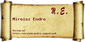 Mireisz Endre névjegykártya